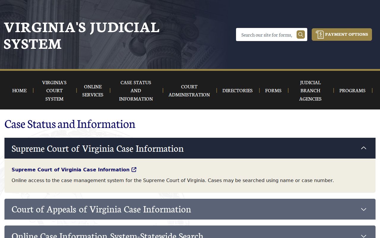 Leesburg residents directory Virginia court search screen